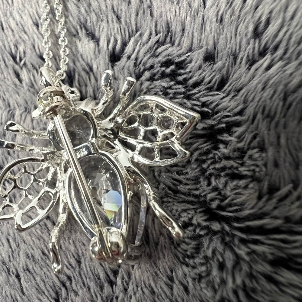 Joan Rivers Crystal Hope Bee Pendant Necklace 16in - Picture 6 of 6